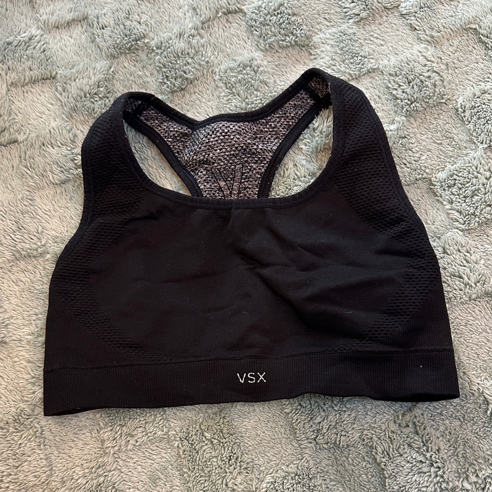 Victoria’s Secret VSX Sports Bras (Black + Gray)‎ – Size M, Racerback Duo
